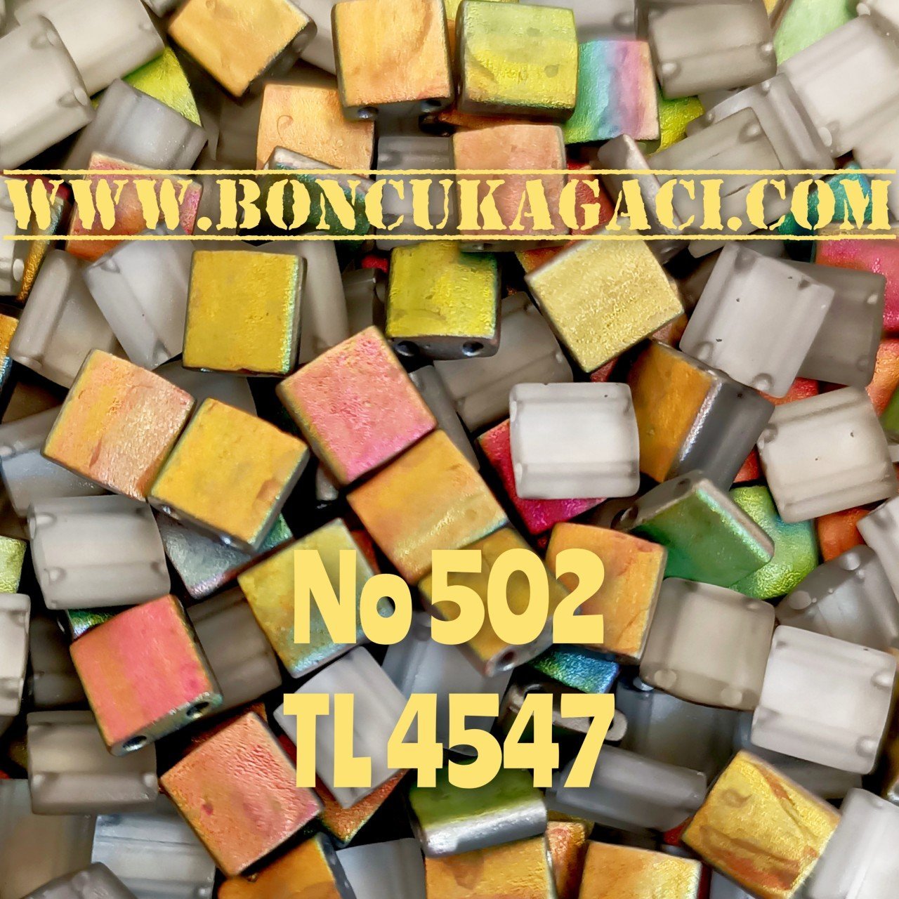 No: 502 Miyuki Boncuk , MİYUKİ TİLA  BONCUK TL4557 Mat Yanar Döner Rainbow 5 gr