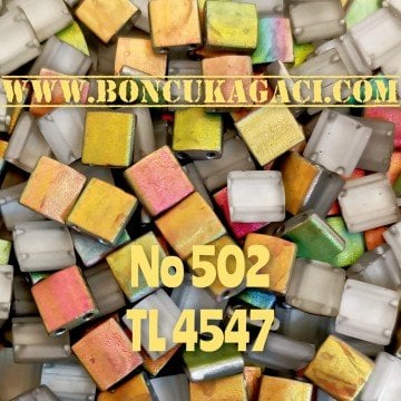 No: 502 Miyuki Boncuk , MİYUKİ TİLA  BONCUK TL4557 Mat Yanar Döner Rainbow 5 gr