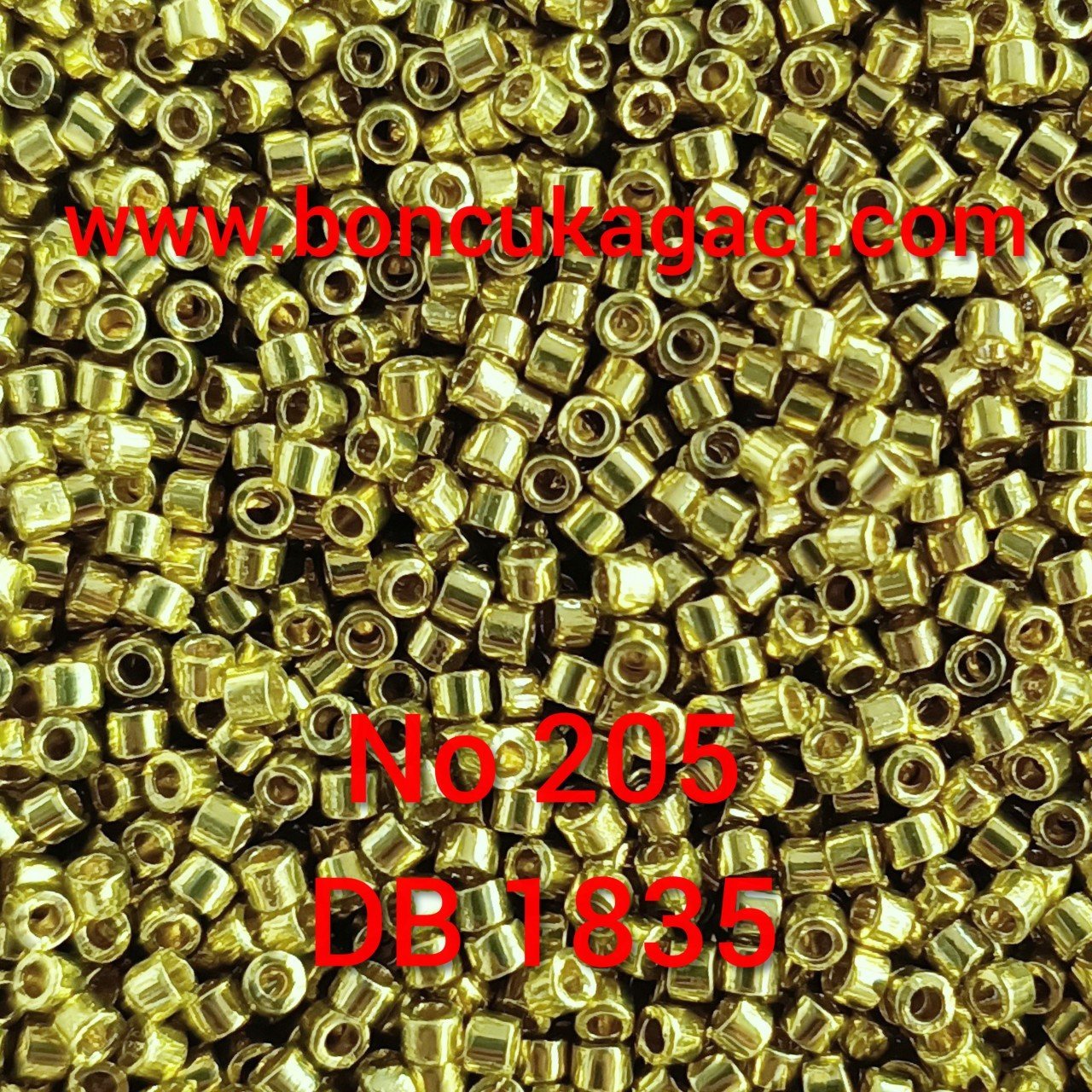 NO:205 Miyuki Delica Boncuk 11/0 DB1835 Duracoat Galvanize Yeşil Altın