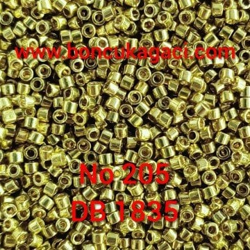 NO:205 Miyuki Delica Boncuk 11/0 DB1835 Duracoat Galvanize Yeşil Altın