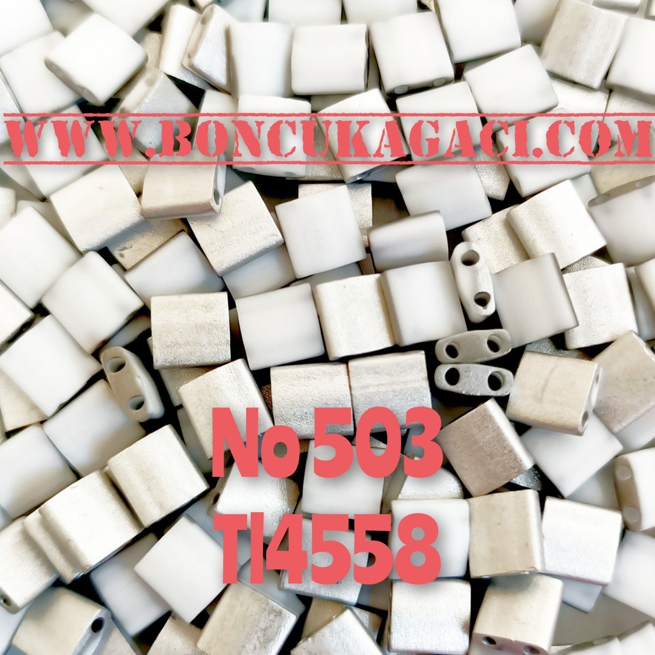 No: 503 Miyuki Boncuk , MİYUKİ TİLA  BONCUK TL4558 Mat Gümüş 5 gr