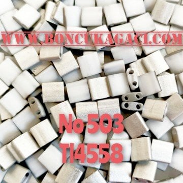 No: 503 Miyuki Boncuk , MİYUKİ TİLA  BONCUK TL4558 Mat Gümüş 5 gr