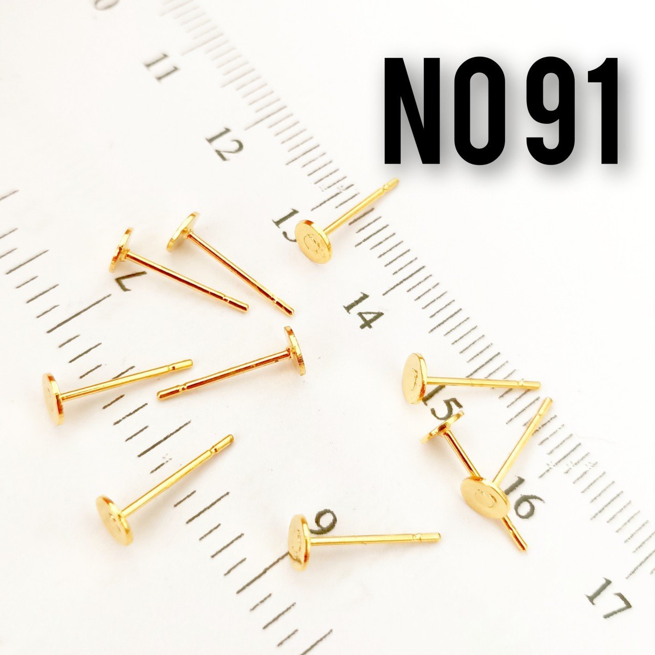 No : 91 24 Ayar Altın Kaplama Yapıştırma Çivi Küpe Aparatı 4 mm