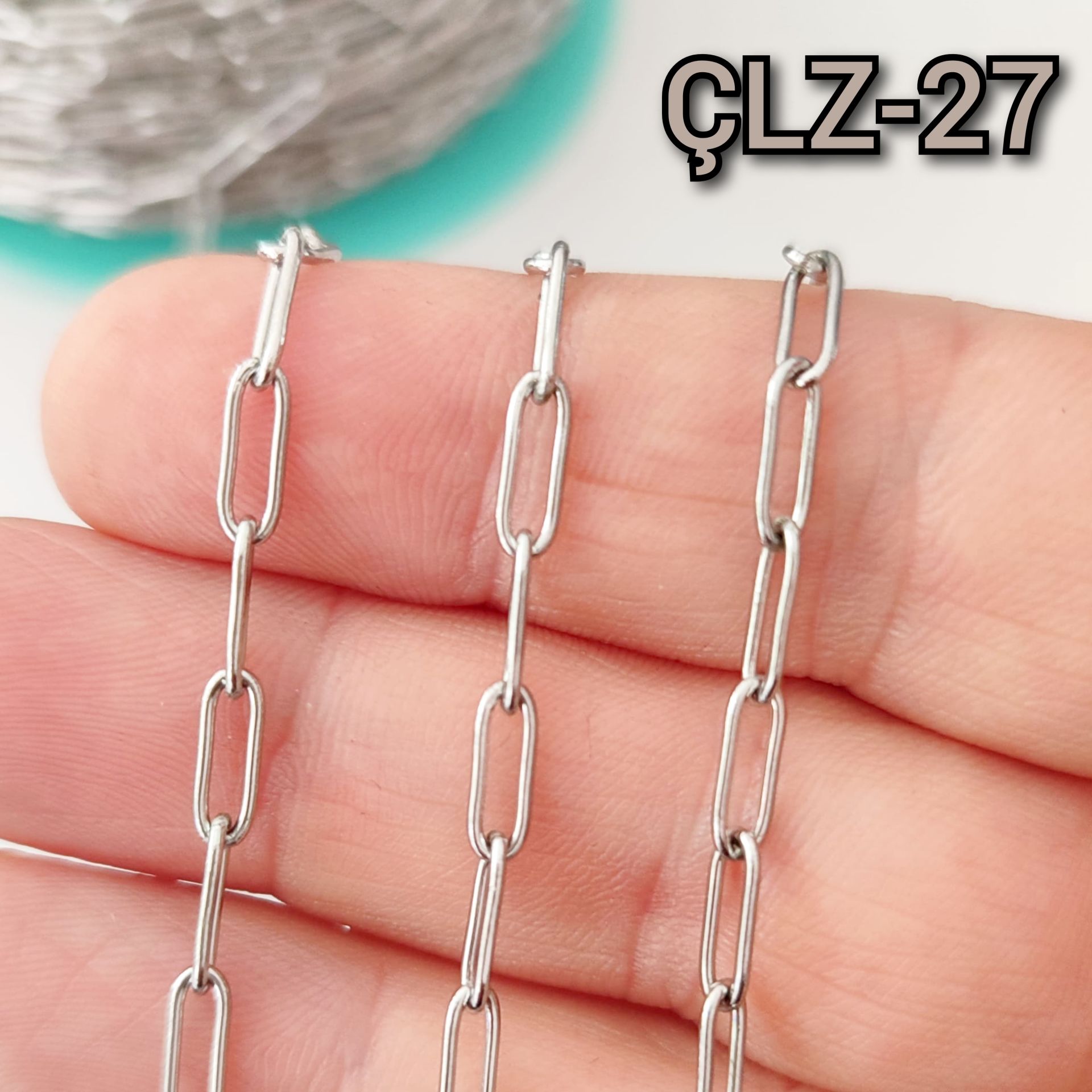 ÇLZ-27 Gümüş Renk 304 Çelik Ataç Zincir