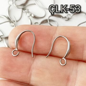 ÇLK-53 Gümüş Renk 304 Çelik Olta Tipi Küpe Kancası