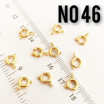 No : 46 24 Ayar Altın Kaplama Pirinç Fermuar Klips 6 mm
