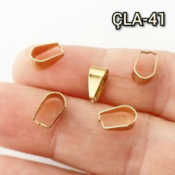 ÇLA-041 A Kalite Kaplama Altın Renk 316L Cerrahi Çelik Mengeç Tepelik 9.5*4.5 mm