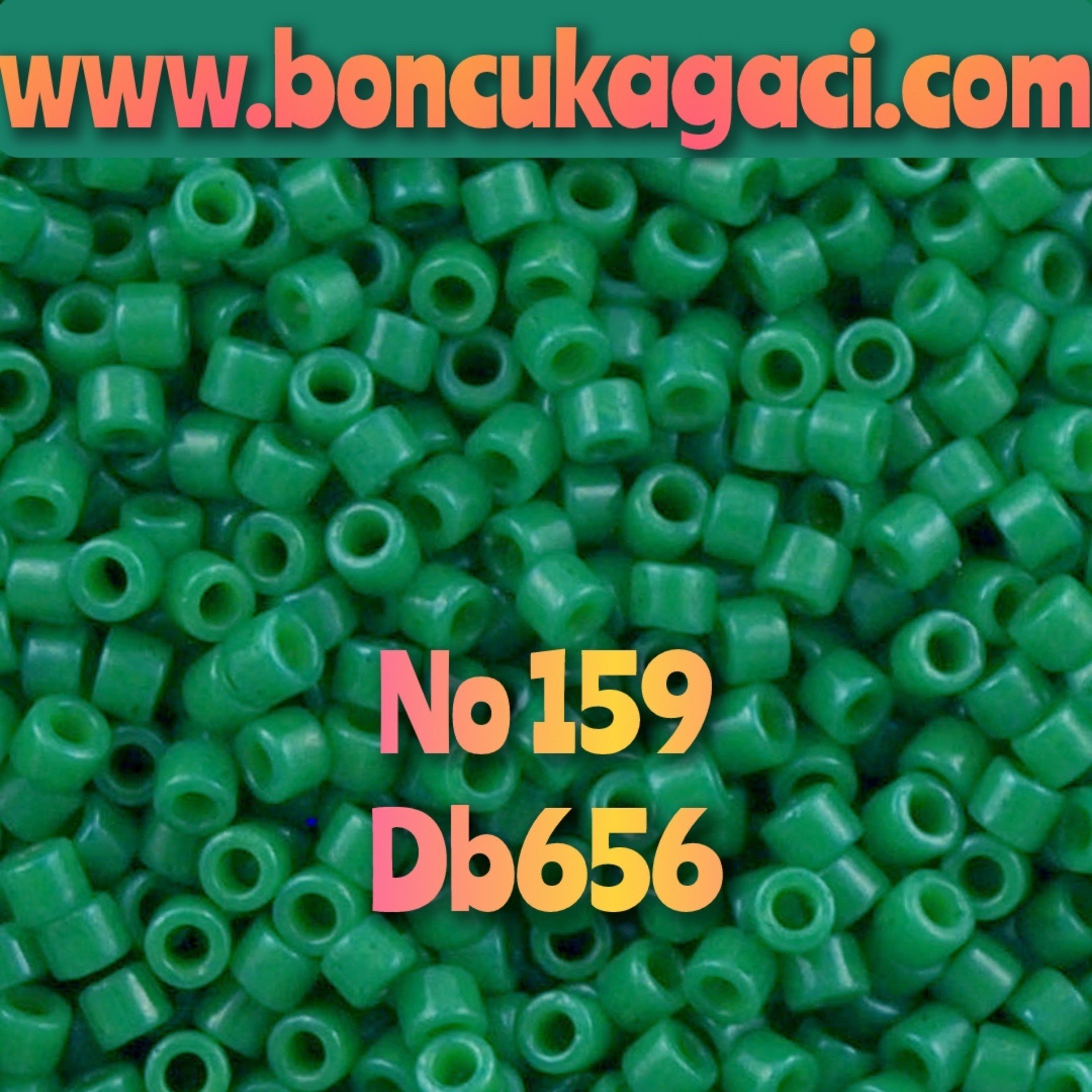 NO:159 Miyuki Delica , Miyuki Boncuk 11/0 DB656 yeşil