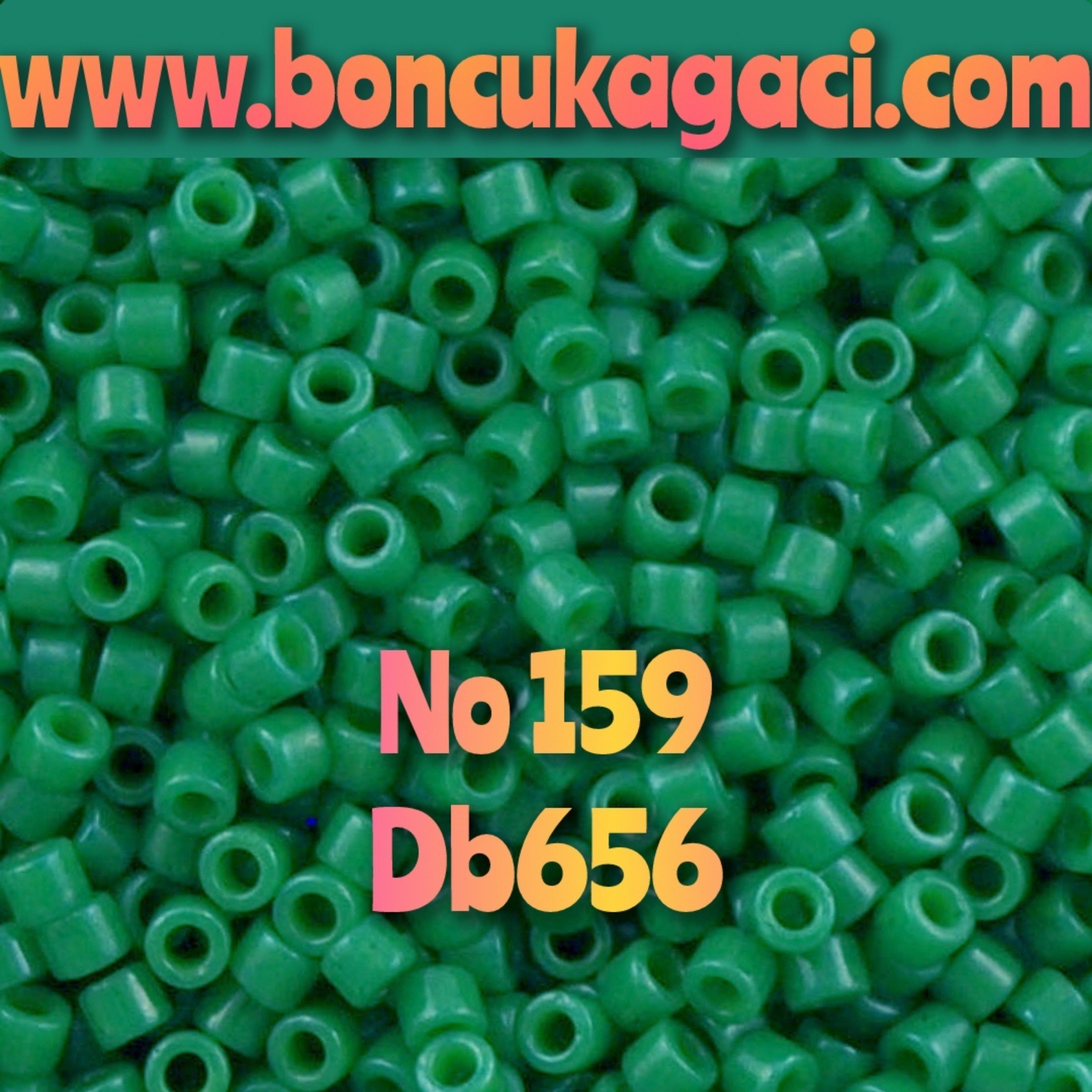 NO:159 Miyuki Delica , Miyuki Boncuk 11/0 DB656 yeşil