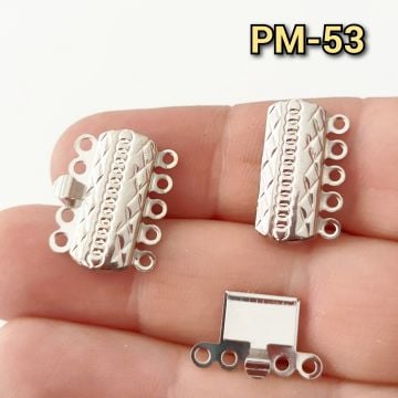 PM-53 5 Halkalı Gümüş Renk Pirinç Geçmeli Kapama