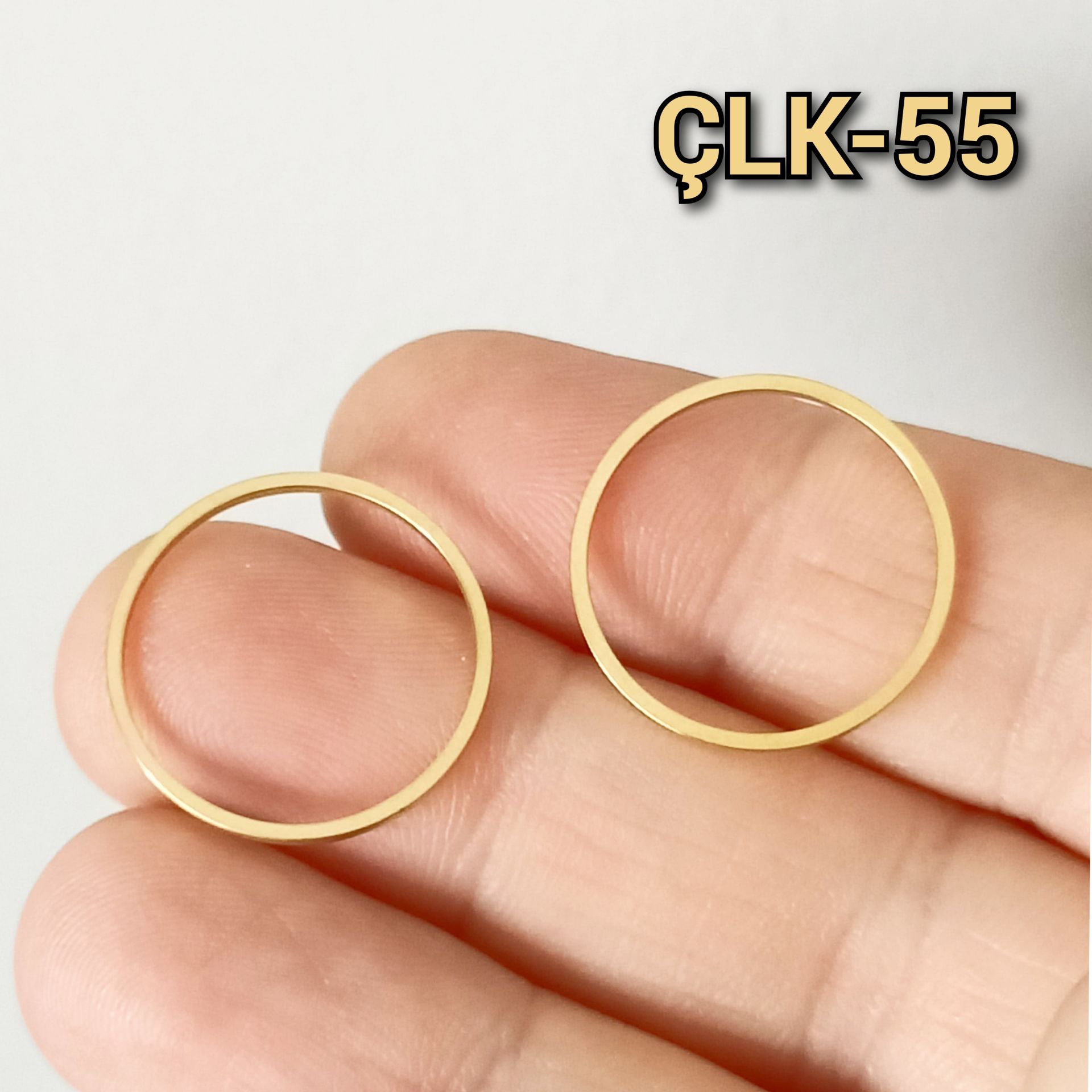 ÇLK-55 A Kalite Kaplama Altın Renk 316L Cerrahi Çelik Halka 2 cm