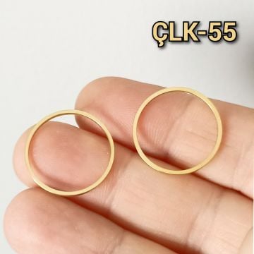 ÇLK-55 A Kalite Kaplama Altın Renk 316L Cerrahi Çelik Halka 2 cm