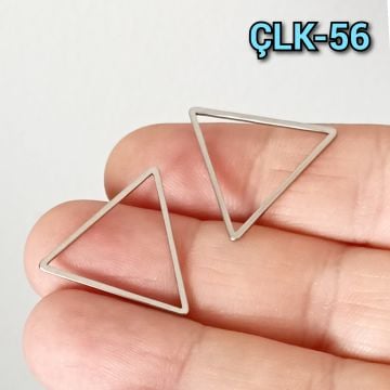 ÇLK-56 A Kalite Gümüş Renk 316L Cerrahi Çelik Üçgen 2 cm