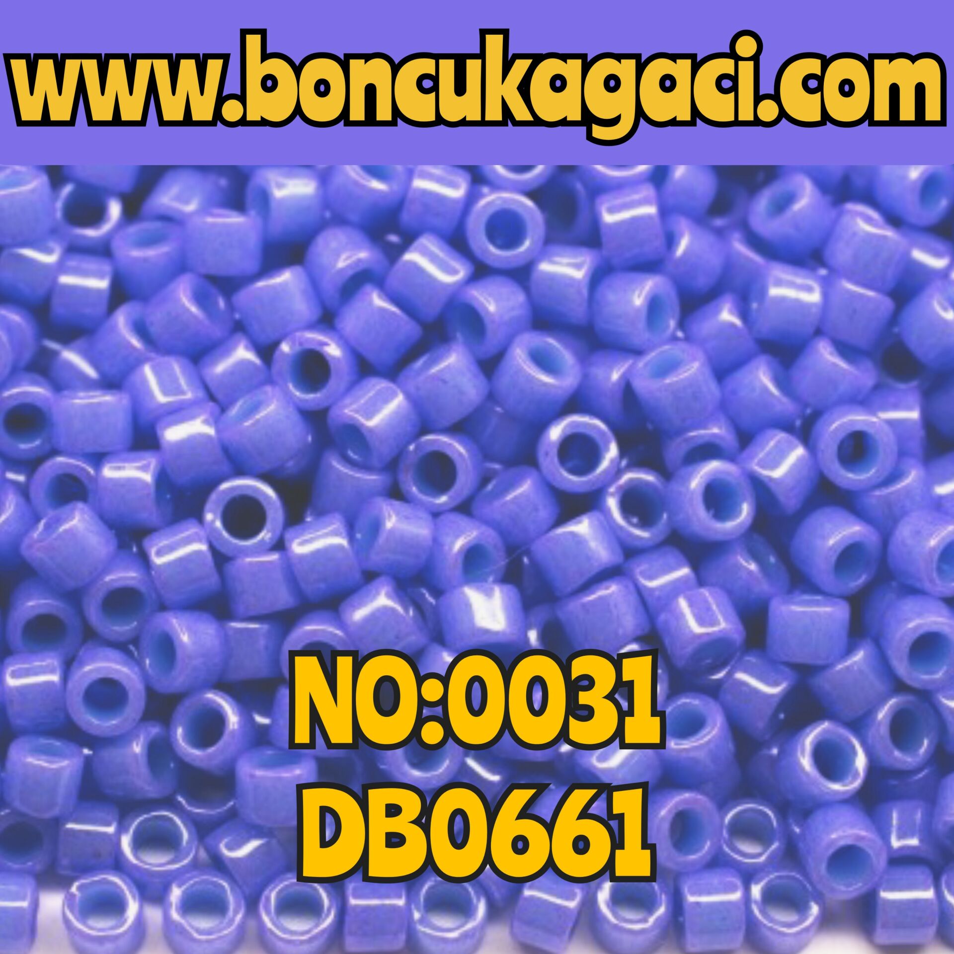 NO:031 Miyuki Delica Boncuk 11/0 DB0661 Boyalı Mor - Mavi