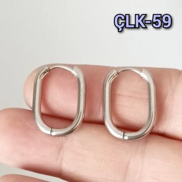 ÇLK-59 Gümüş Renk 316L Cerrahi Çelik Küpe Klipsi 21*14*8 mm