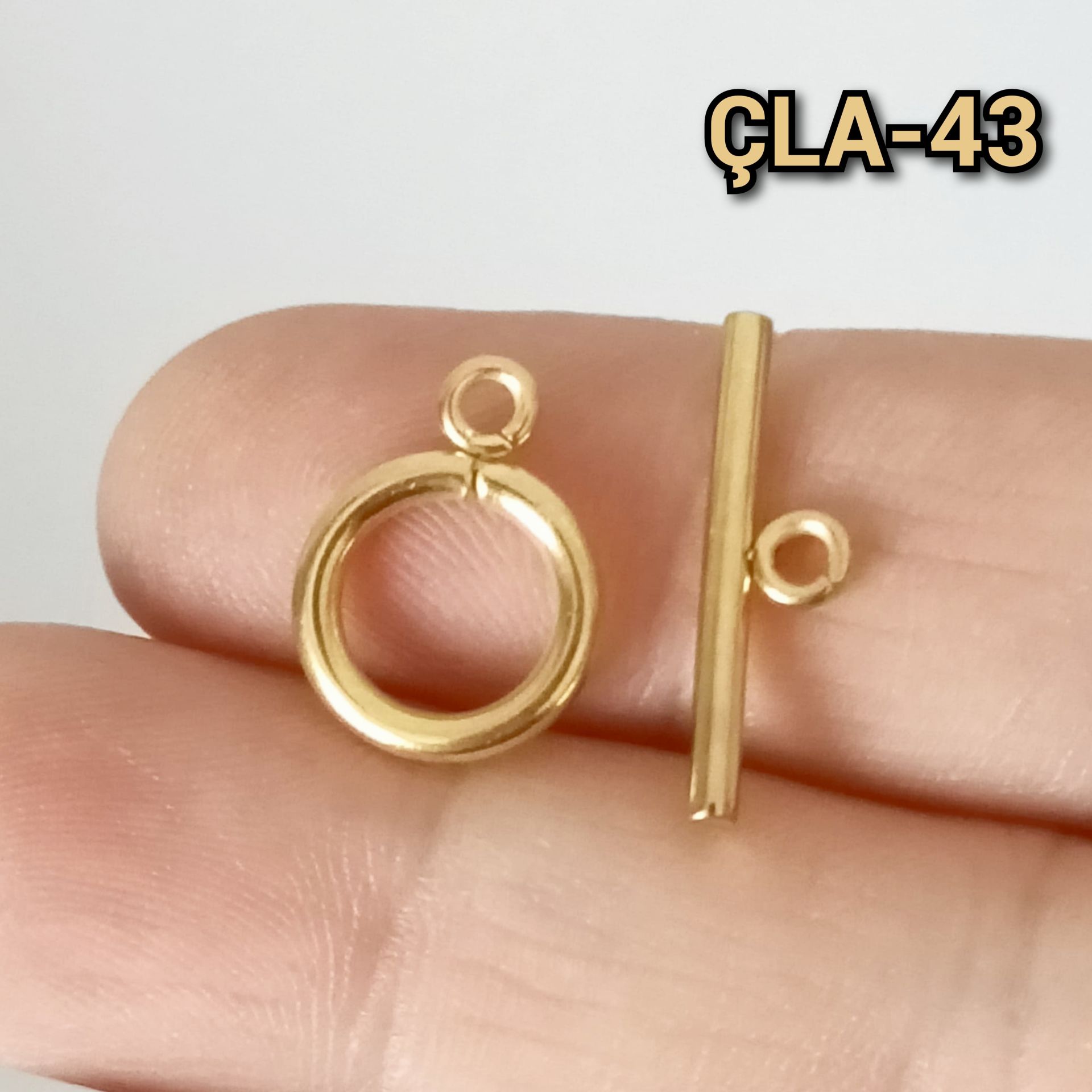 ÇLA-43 A Kalite Kaplama Altın Renk 316L Cerrahi Çelik T-Kilit 12 mm (küçük boy)