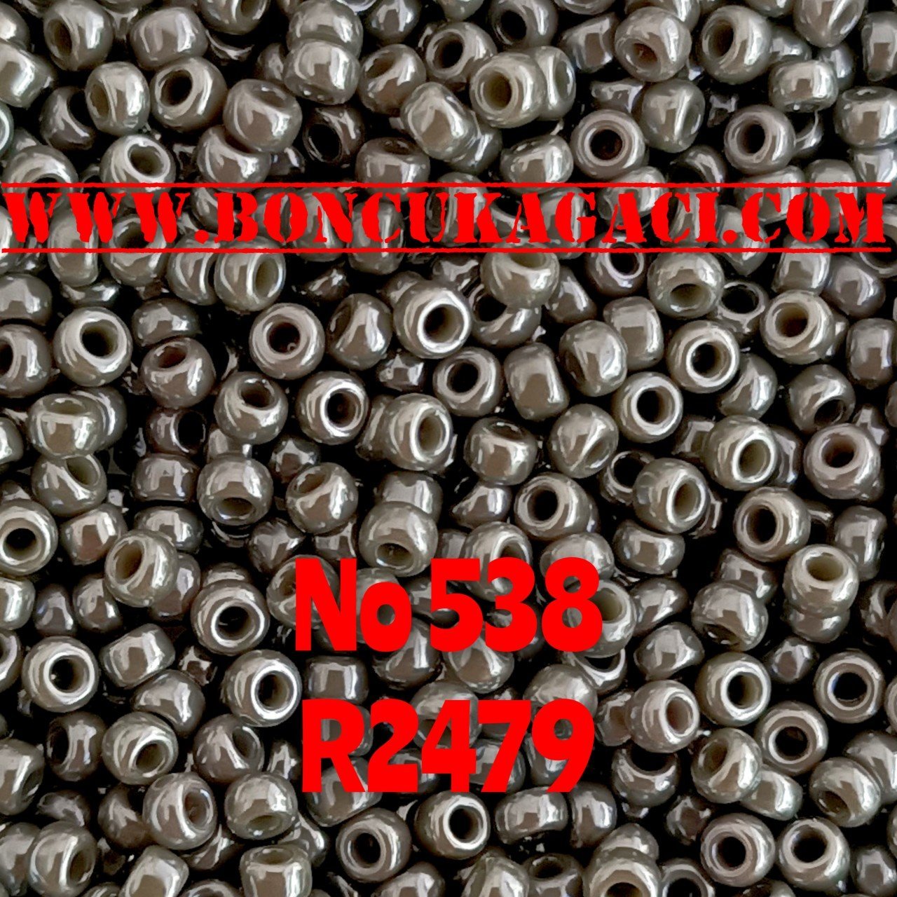 Miyuki Kum Boncuk , Miyuki Round Boncuk 11/0 No:538 R2479 Parlak Duman Gri 10 gr