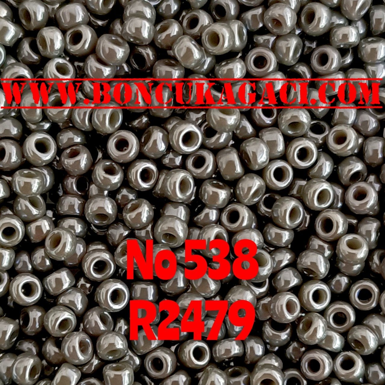 Miyuki Kum Boncuk , Miyuki Round Boncuk 11/0 No:538 R2479 Parlak Duman Gri 10 gr