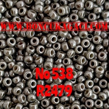 Miyuki Kum Boncuk , Miyuki Round Boncuk 11/0 No:538 R2479 Parlak Duman Gri 10 gr