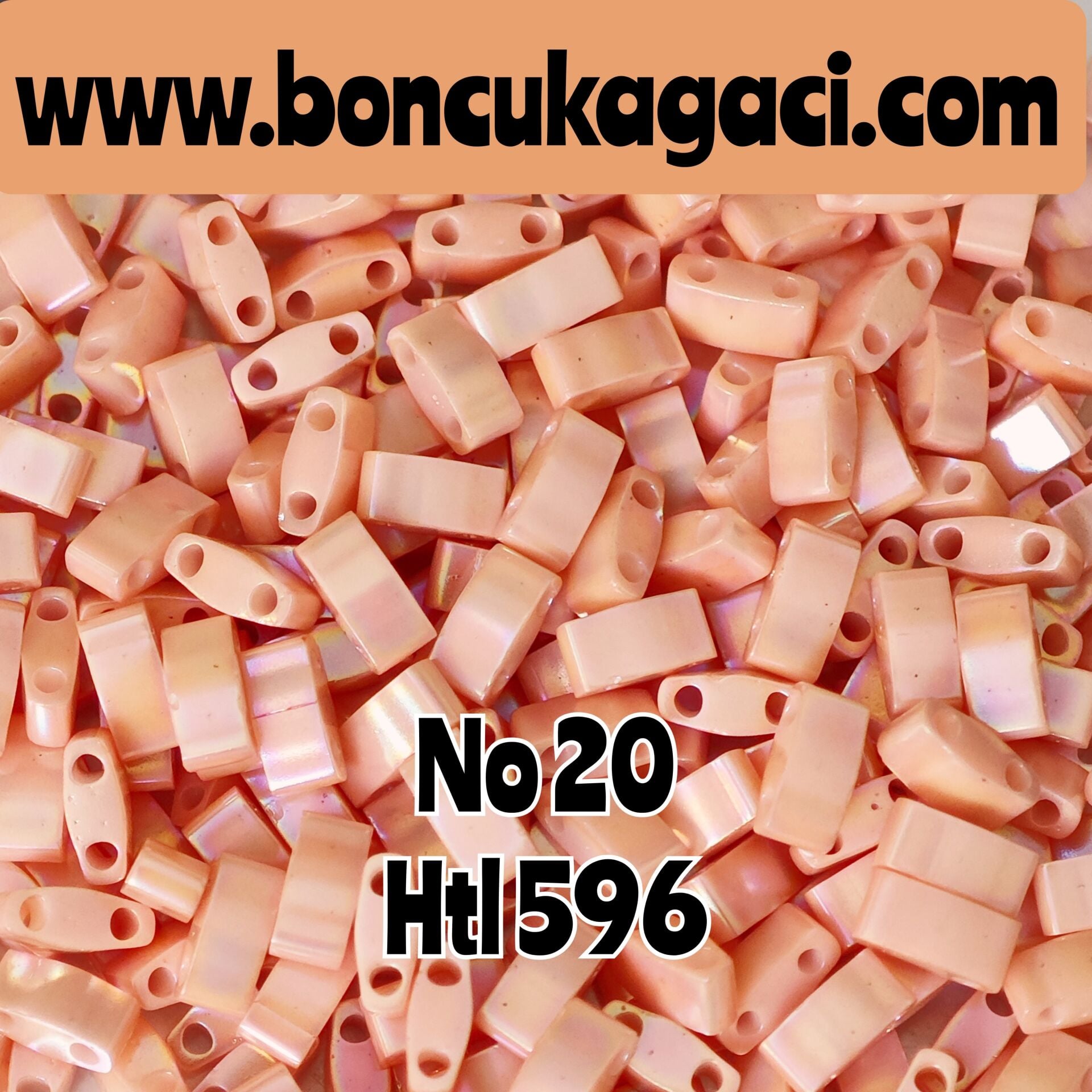 NO:20 Miyuki Half-Tila , Half Tila Boncuk HTL-596  somon pembe 5 gr