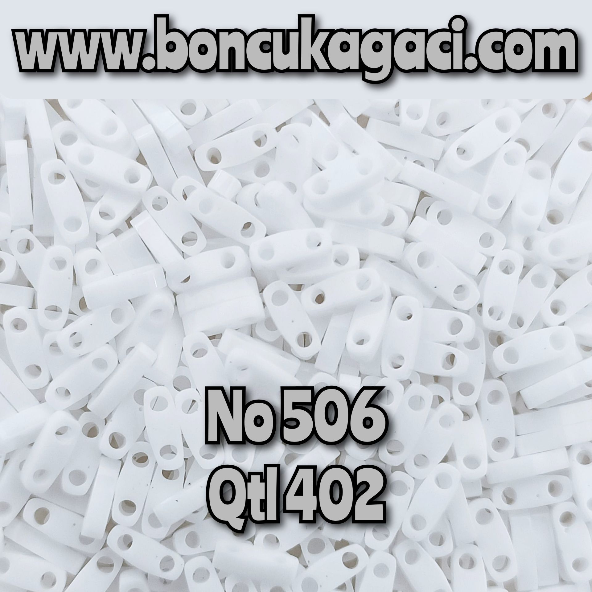 No: 506 Miyuki Quarter Tila , Çeyrek Tila Boncuk QTL402 Opak Beyaz 5 gr
