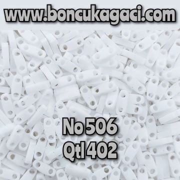 No: 506 Miyuki Quarter Tila , Çeyrek Tila Boncuk QTL402 Opak Beyaz 5 gr