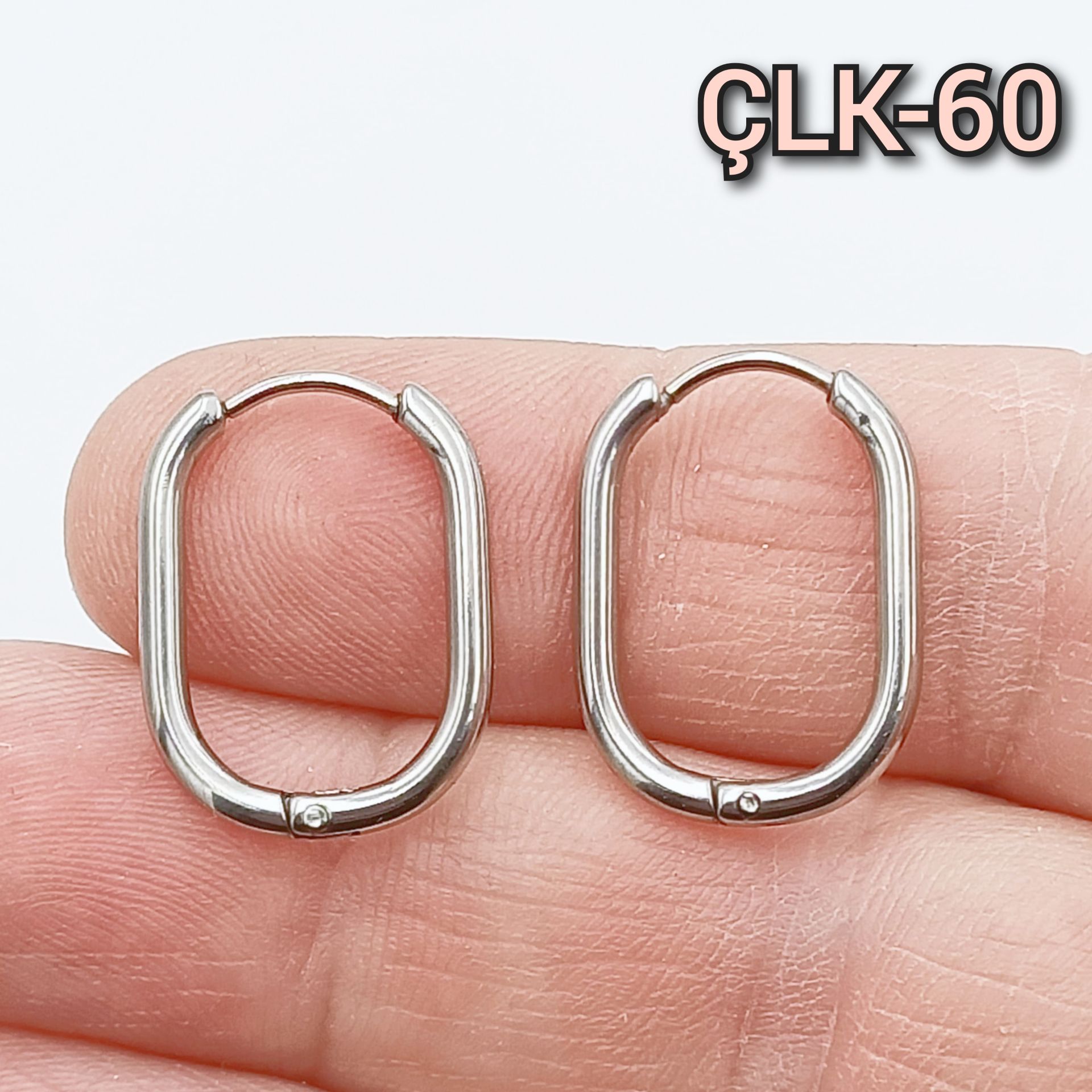 ÇLK-60 Gümüş Renk 316L Cerrahi Çelik Küpe Klipsi 20*16*1.9 mm