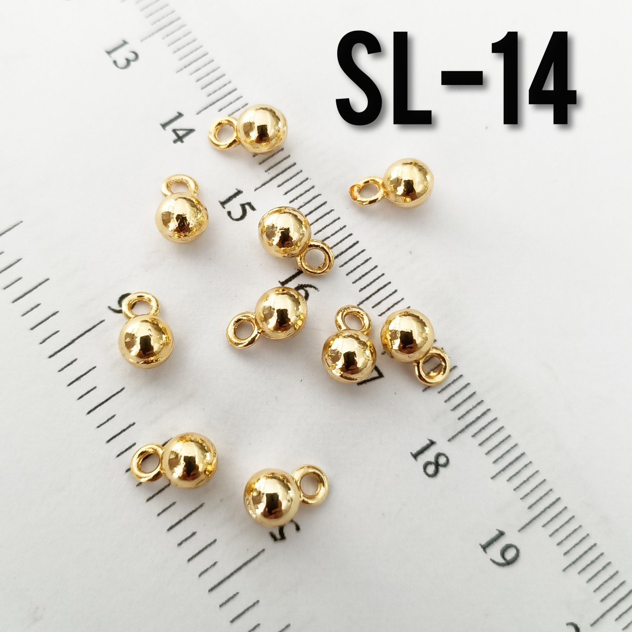 SL-14 Altın Kaplama Kulplu Top Sallantı 5 mm