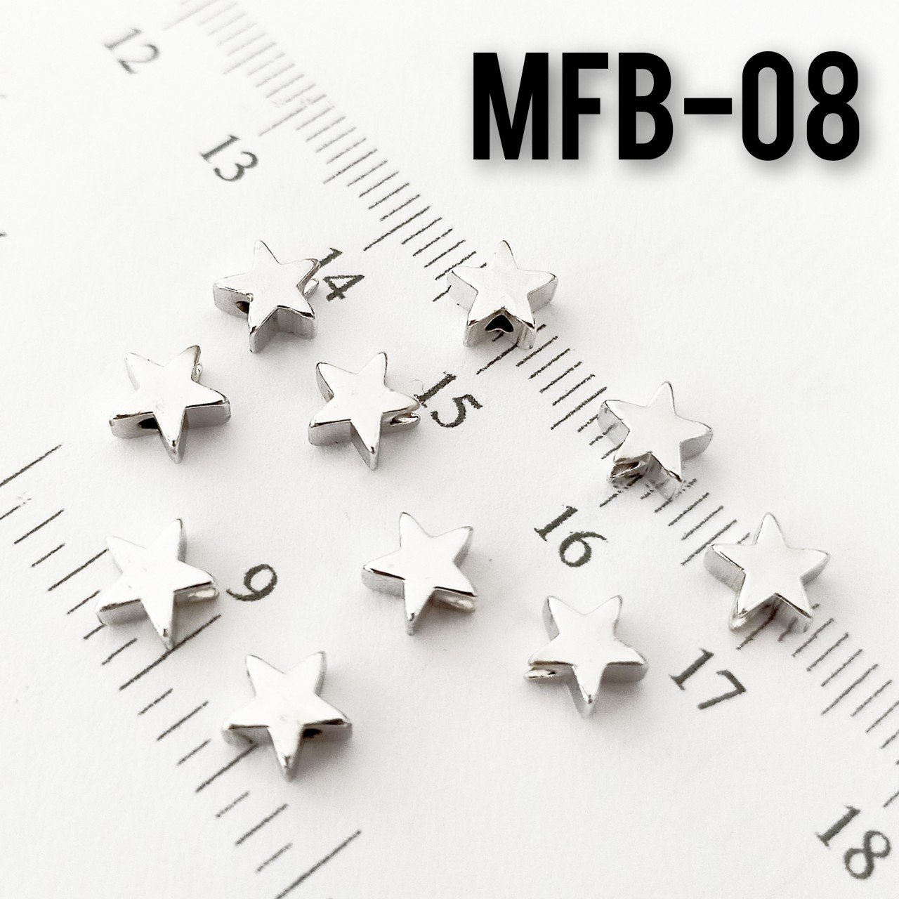 MFB-08 Rodyum Kaplama Mini Yıldız 6 mm