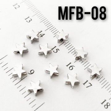 MFB-08 Rodyum Kaplama Mini Yıldız 6 mm
