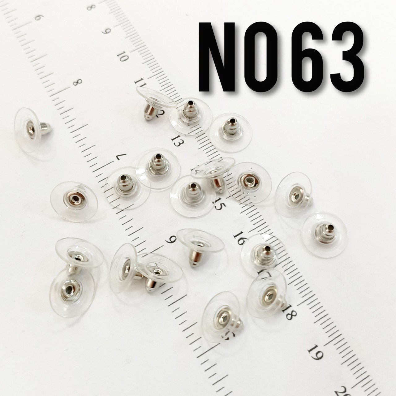 No : 63 Plastikli Küpe Arkası Gümüş Renk