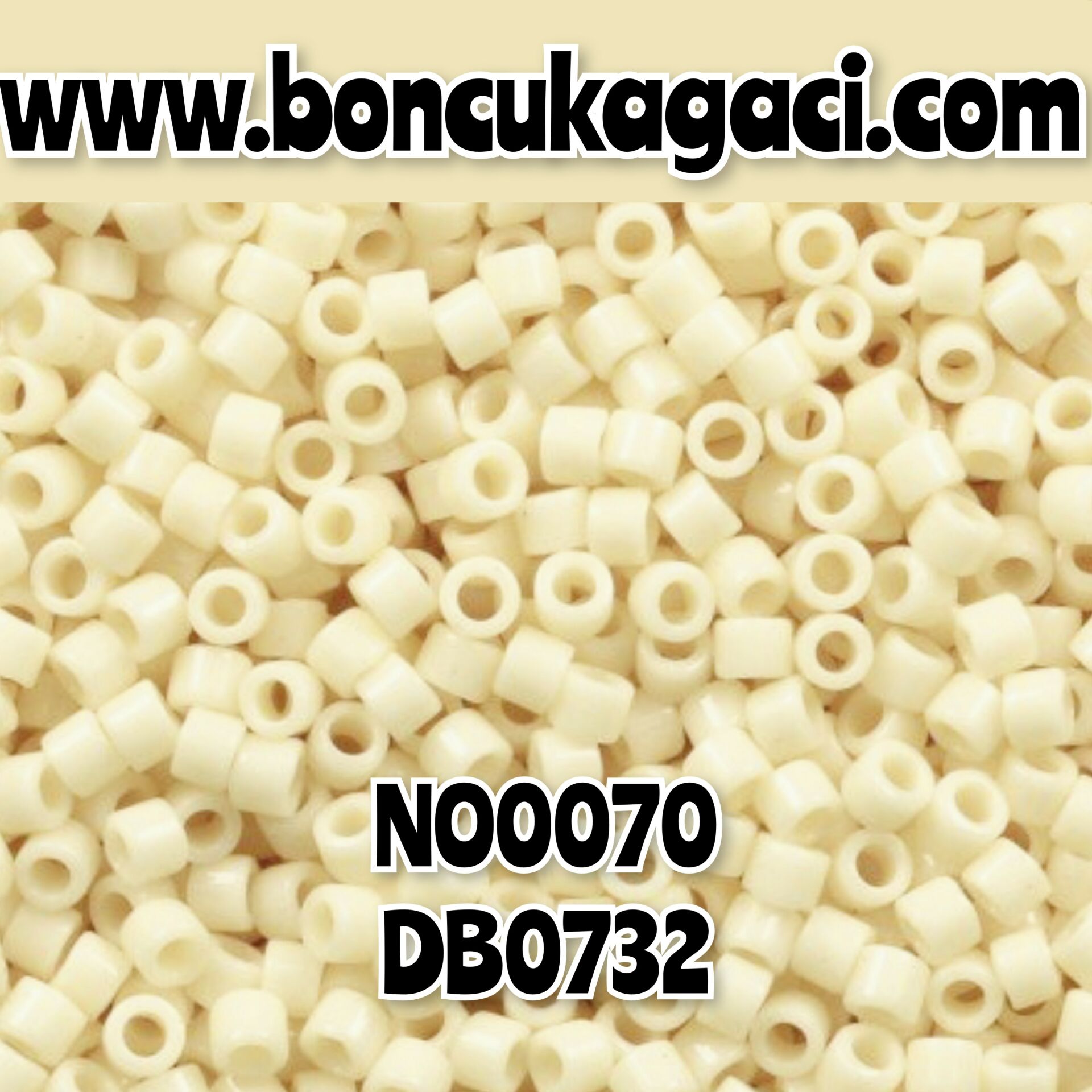 NO:070 Miyuki Delica Boncuk 11/0 DB0732 Opak Krem