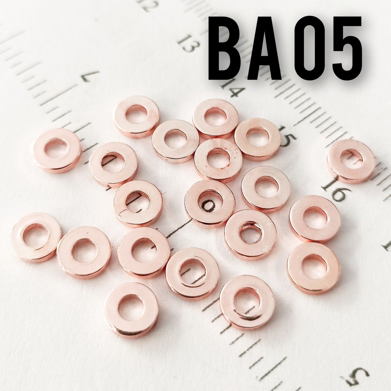BA 05 Rose Kaplama 6 mm İnce Dilim Boncuk Arası