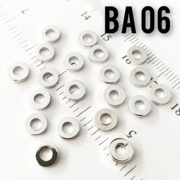 BA 06 Rodyum Kaplama 6 mm İnce Dilim Boncuk Arası