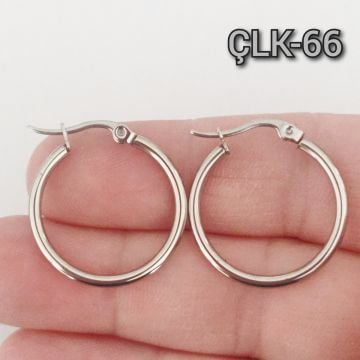 ÇLK-66 A Kalite Gümüş Renk 316L Cerrahi Çelik Küpe Halka 25 mm
