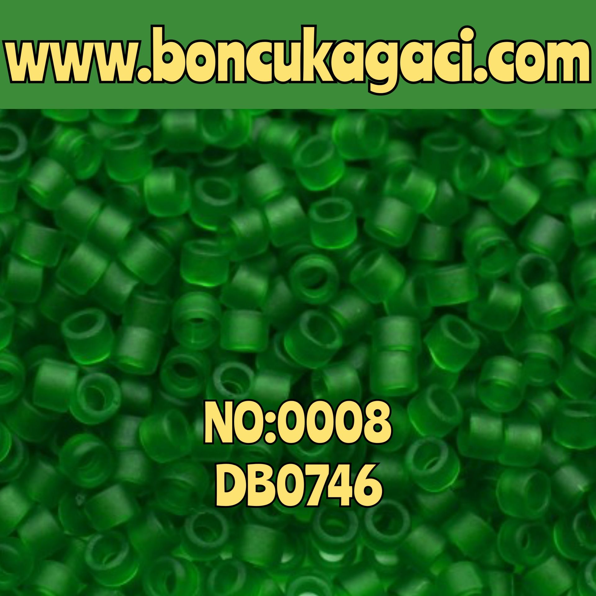 NO:008 Miyuki Boncuk 11/0 DB0746 Mat Şeffaf Yeşil