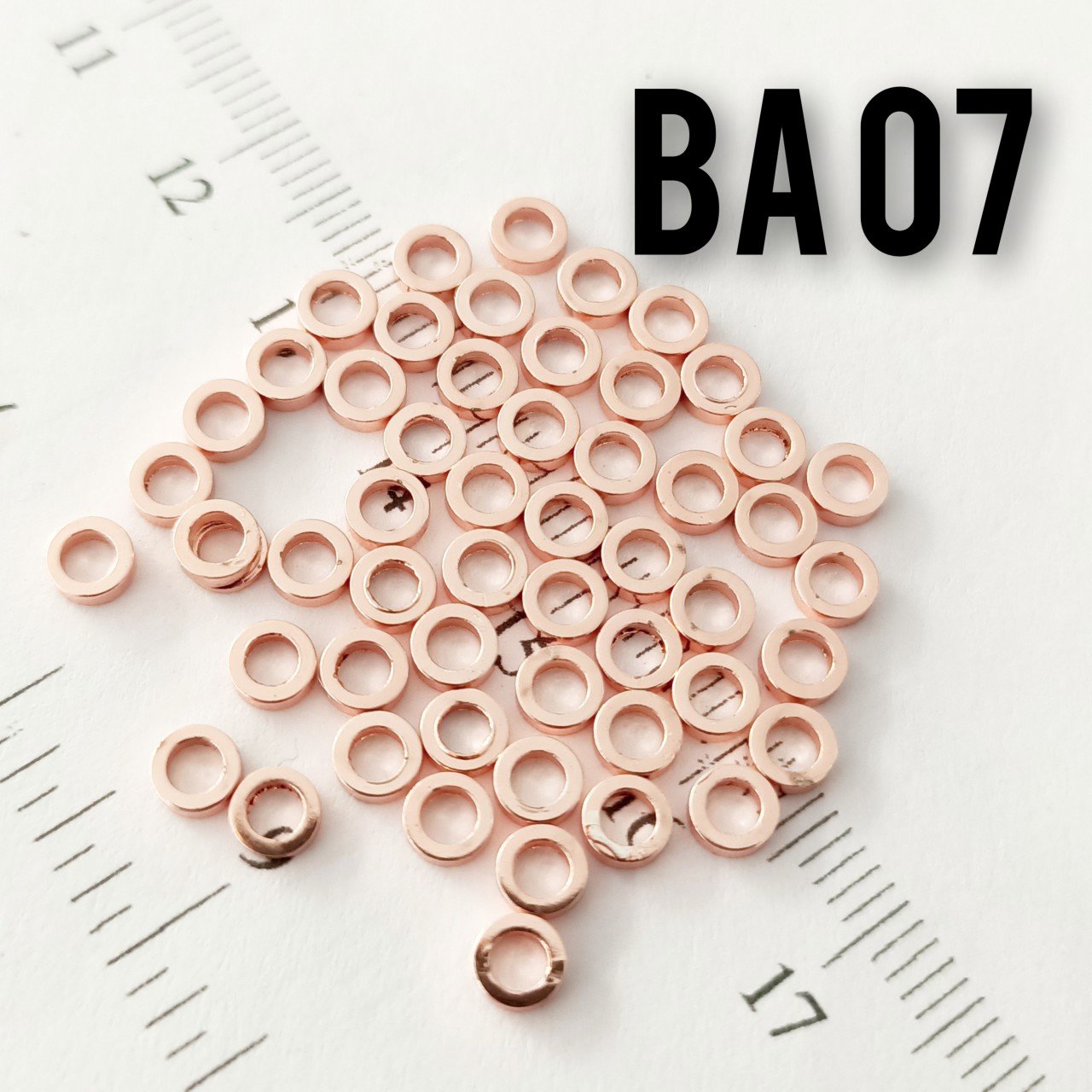 BA 07 Rose Kaplama 4 mm İnce Dilim Boncuk Arası