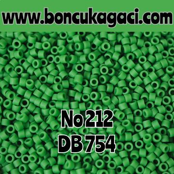 NO:212 Miyuki Delica , Miyuki Boncuk 11/0 DB754 Mat Yeşil
