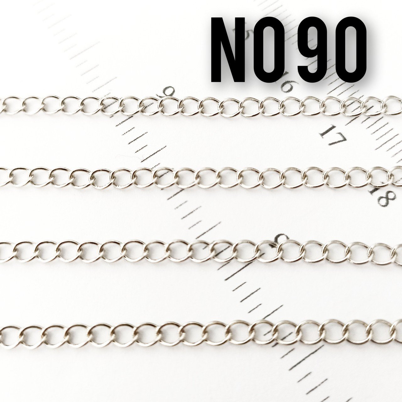 No : 090 Rodyum Kaplama İnce Uzatma Zinciri