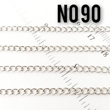 No : 090 Rodyum Kaplama İnce Uzatma Zinciri