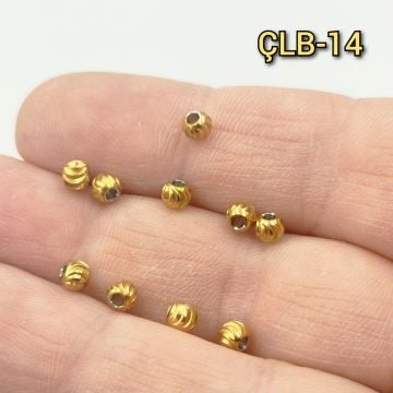 ÇLB-14 A Kalite Altın Renk 316L Çelik Dorika Boncuk 4 mm
