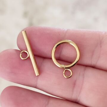 ÇLA-44 A Kalite Kaplama Altın Renk 316L Cerrahi Çelik T-Kilit 14 mm (büyük boy)