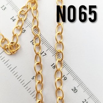 No : 065 Mat Altın Kaplama Oval Halkalı Zincir