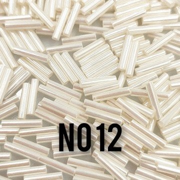 Miyuki Boru Boncuk , Slender Bugle No: 12 Parlak Krem 5 Gr
