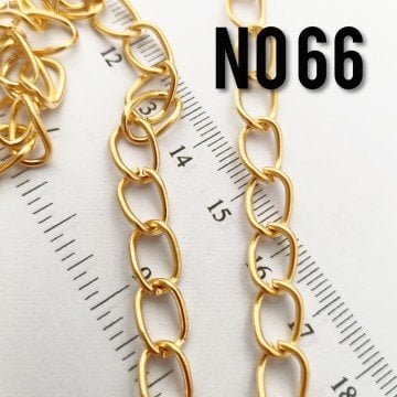 No : 066 Mat Altın Kaplama Oval Halkalı Büyük Zincir