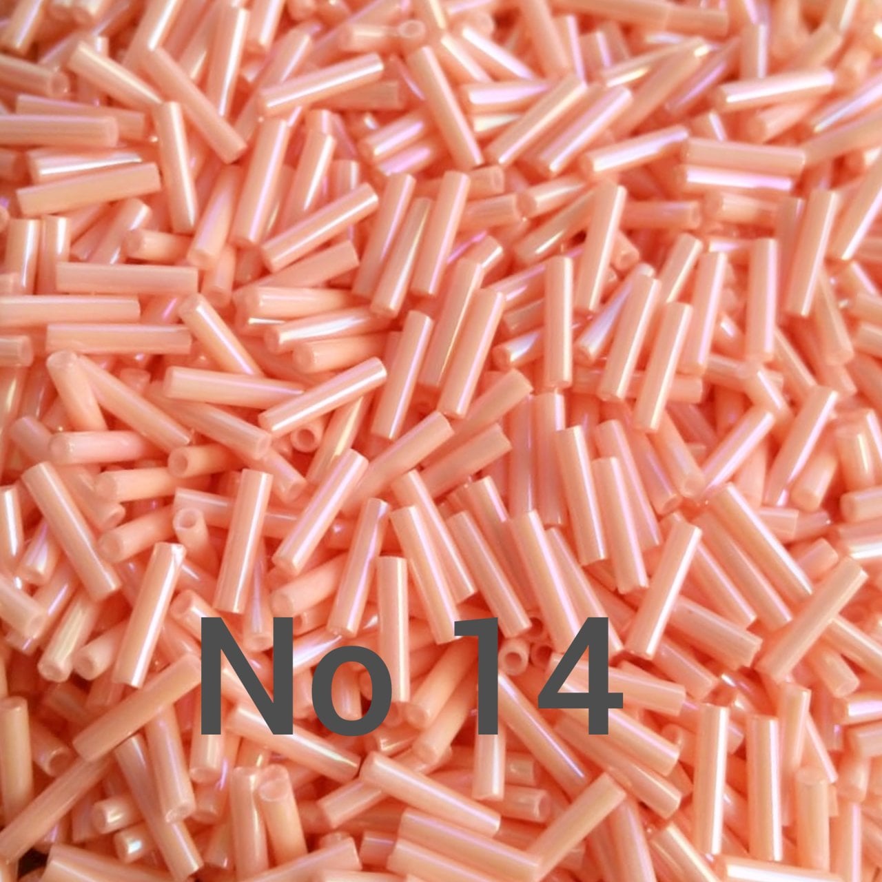 Miyuki Boru Boncuk , Slender Bugle No: 14 Pembe Renkli Işıltılı 5 Gr