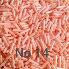 Miyuki Boru Boncuk , Slender Bugle No: 14 Pembe Renkli Işıltılı 5 Gr