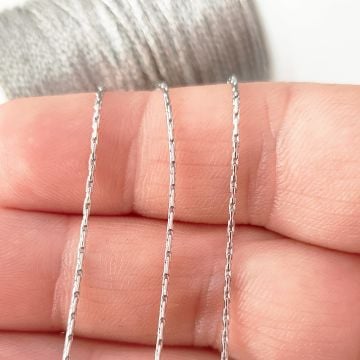 ÇLZ-30 Gümüş Renk 316L Cerrahi Çelik İnce Kobra ( Kıl ) Zincir