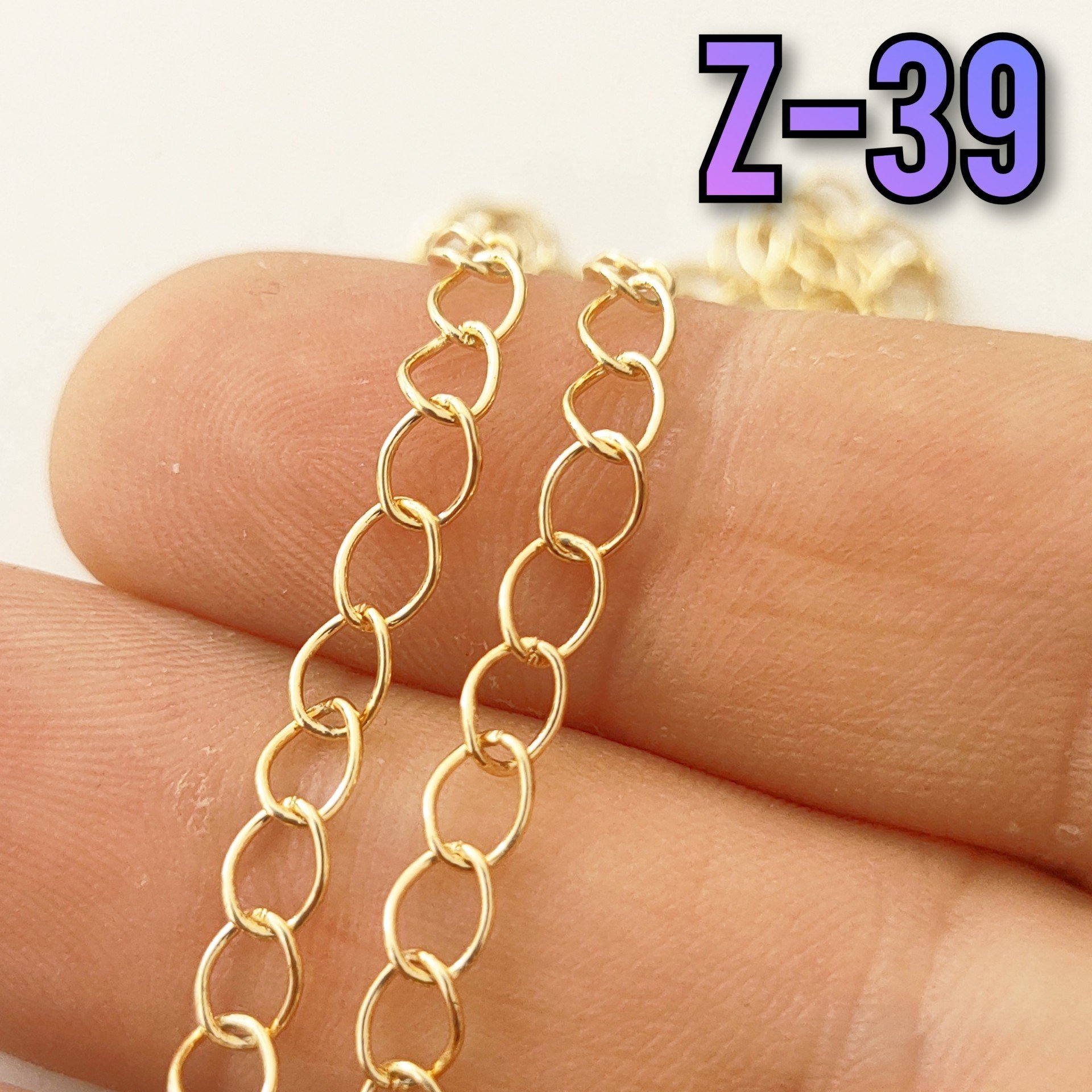 No : 039 Altın Kaplama Uzatma Zinciri 3,5x5 mm