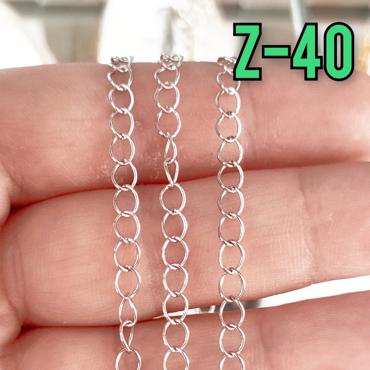 No : 040 Rodyum Kaplama Uzatma Zinciri 3,5x5 mm